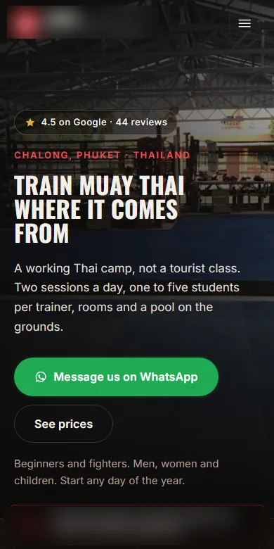 Palestra di muay thai, Chalong — Dopo, Telefono