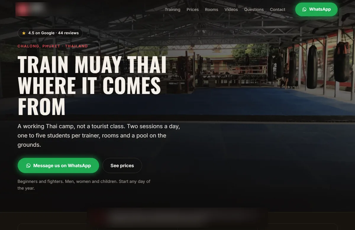 Palestra di muay thai, Chalong — Dopo