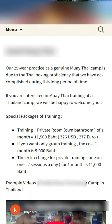 Palestra di muay thai, Chalong — Prima, Telefono