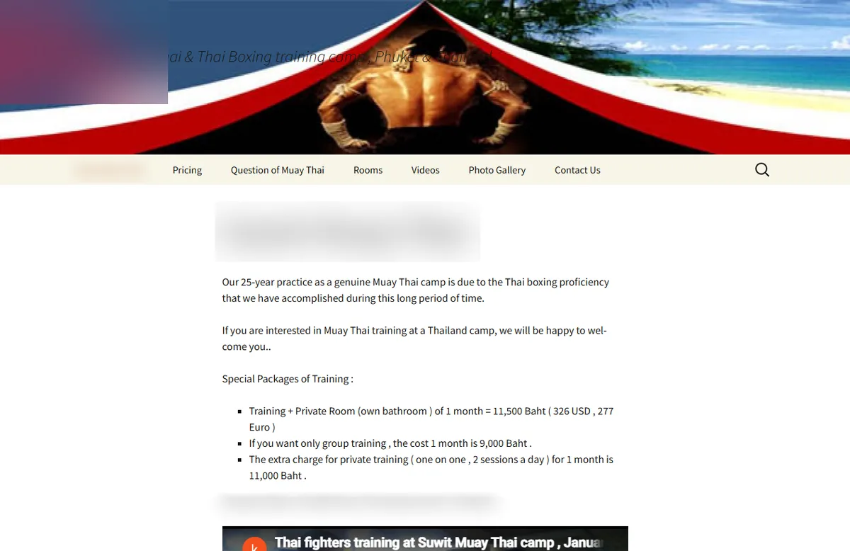 Palestra di muay thai, Chalong — Prima