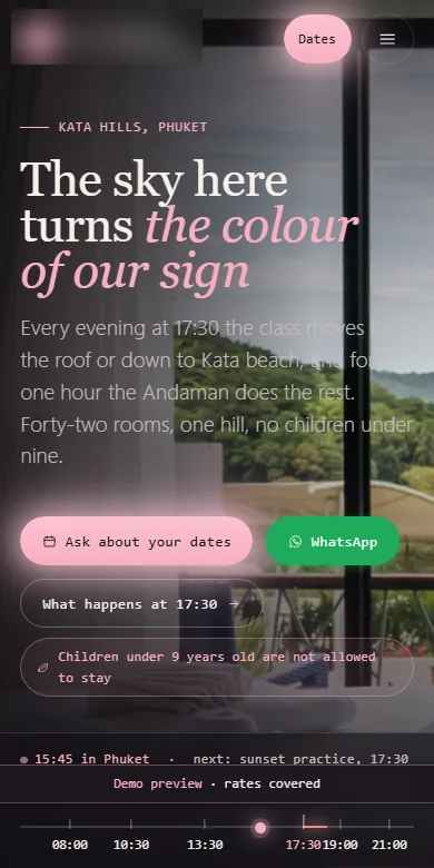 Boutique hotel, Kata — After, Phone