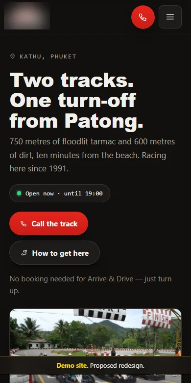 Go-kart track, Kathu — After, Phone